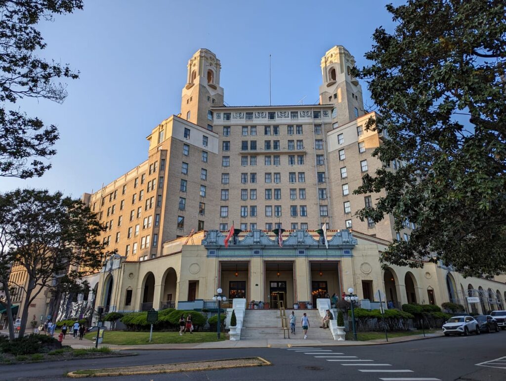 Local folklore claims the Arlington Resort Hotel is haunted, with tales of ghosts, strange elevator incidents, and Al Capone's lingering spirit.