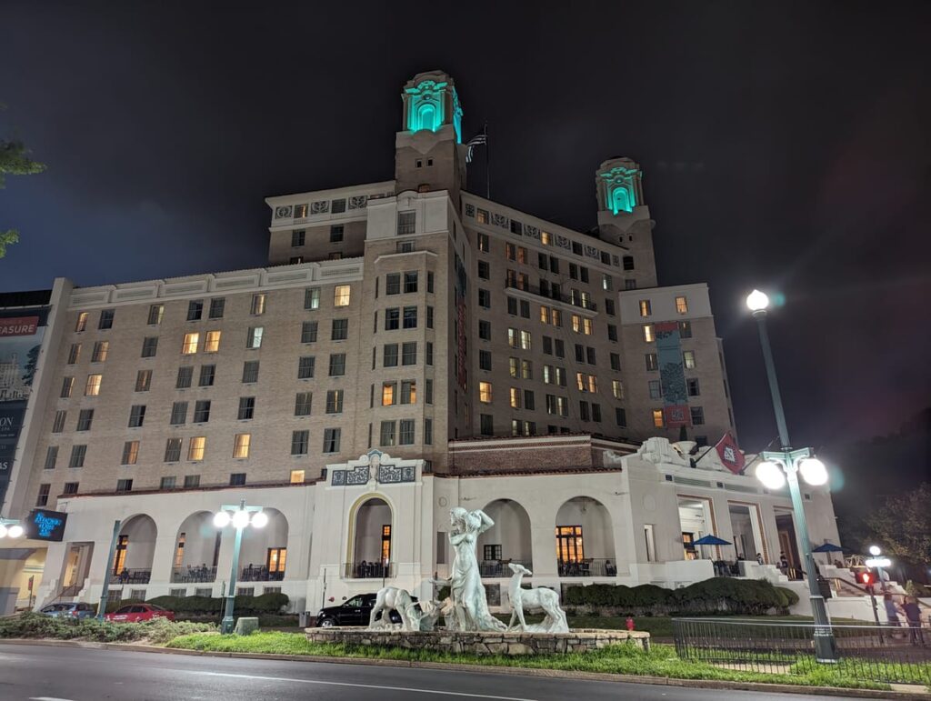 At the end of Bathhouse Row in Hot Springs, Arkansas stands the Arlington Resort Hotel, a retreat for weary travelers.